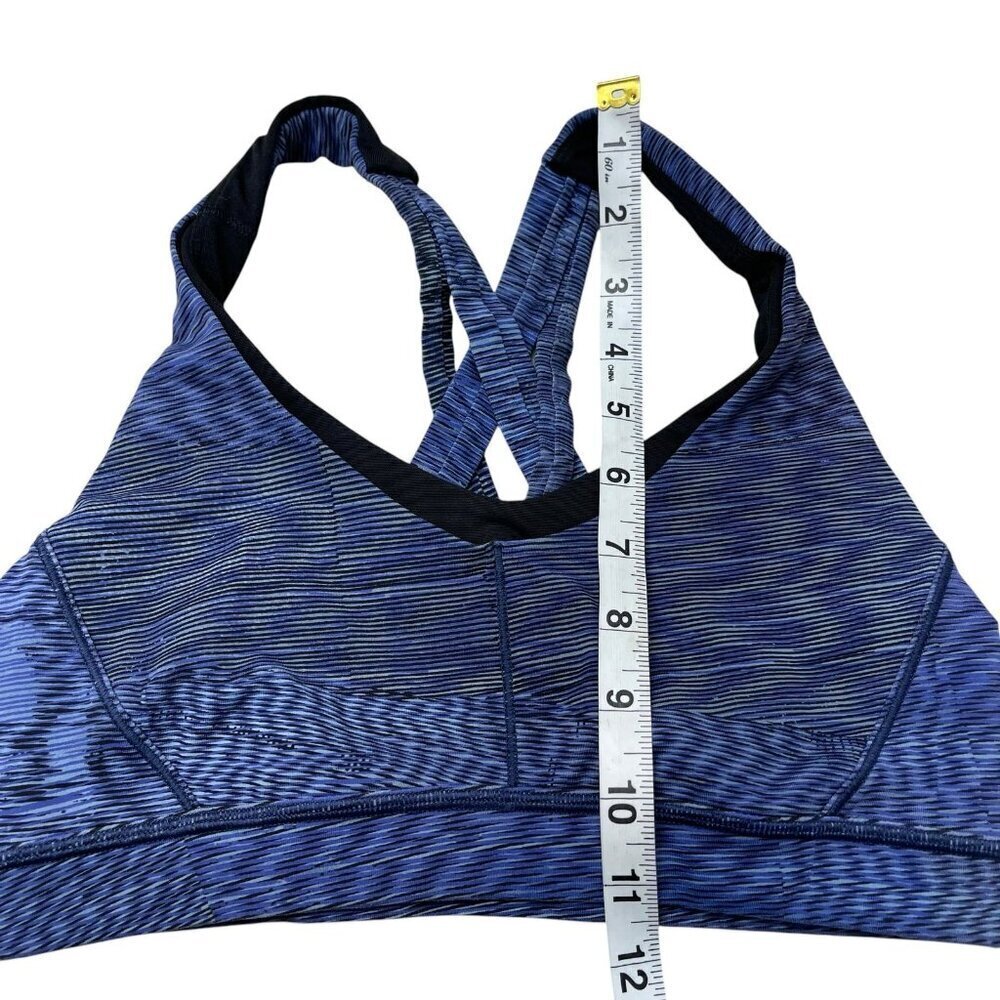 Lululemon Stash N’ Run Bra Size 4 Blue Black Gym Yoga Active Athletic Running - Picture 10 of 11